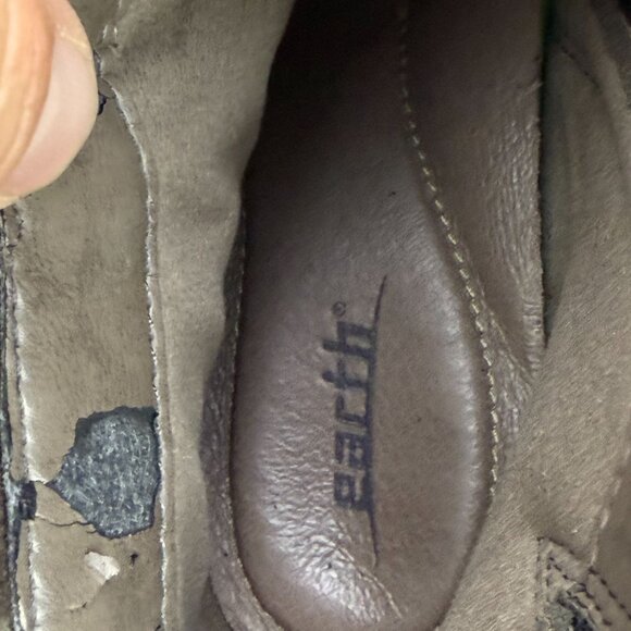 ✅Womens 9 Earth Jordan Stone Ankle Boots Brown Leather Side Zipper PEELING LINER - Picture 5 of 14